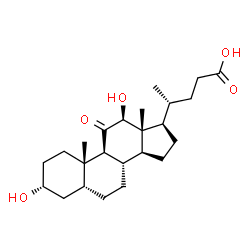 ChemSpider 2D Image | (3alpha,5beta,12beta)-3,12-Dihydroxy-11-oxocholan-24-oic acid | C24H38O5