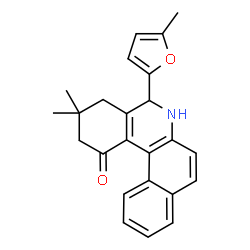 ChemSpider 2D Image | 3,3-Dimethyl-5-(5-methyl-2-furyl)-3,4,5,6-tetrahydrobenzo[a]phenanthridin-1(2H)-one | C24H23NO2