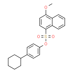 ChemSpider 2D Image | 4-Cyclohexylphenyl 4-methoxy-1-naphthalenesulfonate | C23H24O4S