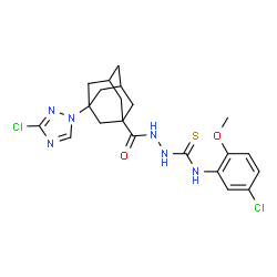 ChemSpider 2D Image | N-(5-Chloro-2-methoxyphenyl)-2-{[3-(3-chloro-1H-1,2,4-triazol-1-yl)adamantan-1-yl]carbonyl}hydrazinecarbothioamide | C21H24Cl2N6O2S