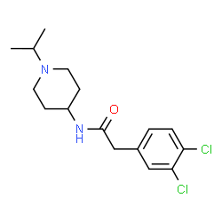 ChemSpider 2D Image | 2-(3,4-Dichlorophenyl)-N-(1-isopropyl-4-piperidinyl)acetamide | C16H22Cl2N2O