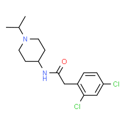 ChemSpider 2D Image | 2-(2,4-Dichlorophenyl)-N-(1-isopropyl-4-piperidinyl)acetamide | C16H22Cl2N2O