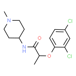 ChemSpider 2D Image | 2-(2,4-Dichlorophenoxy)-N-(1-methyl-4-piperidinyl)propanamide | C15H20Cl2N2O2