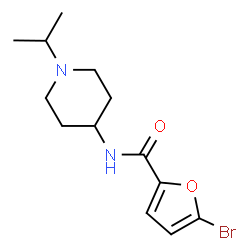ChemSpider 2D Image | 5-Bromo-N-(1-isopropyl-4-piperidinyl)-2-furamide | C13H19BrN2O2
