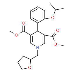 ChemSpider 2D Image | Dimethyl 4-(2-isopropoxyphenyl)-1-(tetrahydro-2-furanylmethyl)-1,4-dihydro-3,5-pyridinedicarboxylate | C23H29NO6