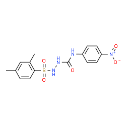 ChemSpider 2D Image | 2-[(2,4-Dimethylphenyl)sulfonyl]-N-(4-nitrophenyl)hydrazinecarboxamide | C15H16N4O5S