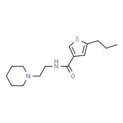 ChemSpider 2D Image | N-[2-(1-Piperidinyl)ethyl]-5-propyl-3-thiophenecarboxamide | C15H24N2OS