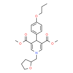 ChemSpider 2D Image | Dimethyl 4-(4-propoxyphenyl)-1-(tetrahydro-2-furanylmethyl)-1,4-dihydro-3,5-pyridinedicarboxylate | C23H29NO6