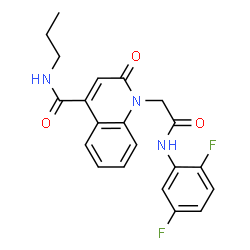 ChemSpider 2D Image | 1-{2-[(2,5-Difluorophenyl)amino]-2-oxoethyl}-2-oxo-N-propyl-1,2-dihydro-4-quinolinecarboxamide | C21H19F2N3O3