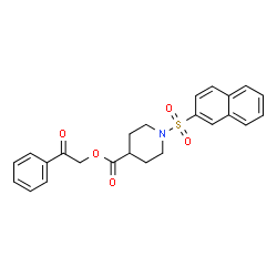 ChemSpider 2D Image | 2-Oxo-2-phenylethyl 1-(2-naphthylsulfonyl)-4-piperidinecarboxylate | C24H23NO5S