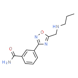 ChemSpider 2D Image | 3-[5-[(Propylamino)methyl]-1,2,4-oxadiazol-3-yl]benzamide | C13H16N4O2
