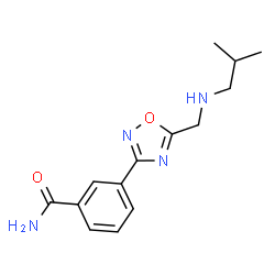 ChemSpider 2D Image | 3-{5-[(Isobutylamino)methyl]-1,2,4-oxadiazol-3-yl}benzamide | C14H18N4O2