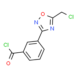 ChemSpider 2D Image | 3-(5-(chloromethyl)-1,2,4-oxadiazol-3-yl)benzoyl chloride | C10H6Cl2N2O2