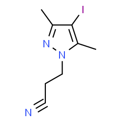 ChemSpider 2D Image | 3-(4-iodo-3,5-dimethylpyrazol-1-yl)propanenitrile | C8H10IN3