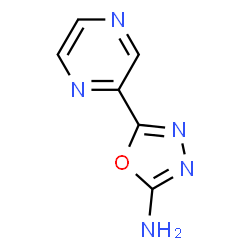 ChemSpider 2D Image | 5-(2-Pyrazinyl)-1,3,4-oxadiazol-2-amine | C6H5N5O