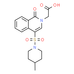 ChemSpider 2D Image | [4-(4-METHYLPIPERIDIN-1-YLSULFONYL)-1-OXOISOQUINOLIN-2-YL]ACETIC ACID | C17H20N2O5S