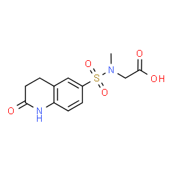 ChemSpider 2D Image | N-Methyl-N-[(1,2,3,4-tetrahydro-2-oxo-6-quinolinyl)sulfonyl]glycine | C12H14N2O5S