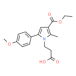 ChemSpider 2D Image | 3-[3-(ETHOXYCARBONYL)-5-(4-METHOXYPHENYL)-2-METHYLPYRROL-1-YL]PROPANOIC ACID | C18H21NO5