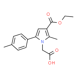 ChemSpider 2D Image | [3-(ETHOXYCARBONYL)-2-METHYL-5-(4-METHYLPHENYL)PYRROL-1-YL]ACETIC ACID | C17H19NO4