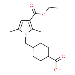ChemSpider 2D Image | 4-{[3-(ethoxycarbonyl)-2,5-dimethylpyrrol-1-yl]methyl}cyclohexane-1-carboxylic acid | C17H25NO4