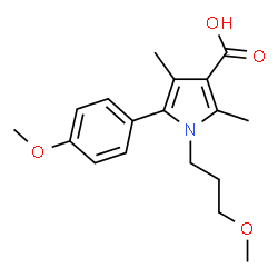 ChemSpider 2D Image | 5-(4-methoxyphenyl)-1-(3-methoxypropyl)-2,4-dimethylpyrrole-3-carboxylic acid | C18H23NO4