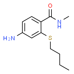 ChemSpider 2D Image | 4-Amino-2-(butylsulfanyl)-N-methylbenzamide | C12H18N2OS