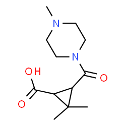 ChemSpider 2D Image | 2,2-dimethyl-3-(4-methylpiperazine-1-carbonyl)cyclopropane-1-carboxylic acid | C12H20N2O3
