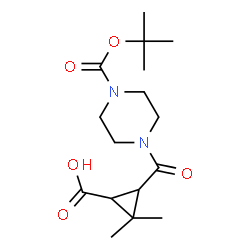 ChemSpider 2D Image | 3-[4-(tert-butoxycarbonyl)piperazine-1-carbonyl]-2,2-dimethylcyclopropane-1-carboxylic acid | C16H26N2O5