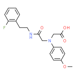 ChemSpider 2D Image | [({[2-(2-FLUOROPHENYL)ETHYL]CARBAMOYL}METHYL)(4-METHOXYPHENYL)AMINO]ACETIC ACID | C19H21FN2O4