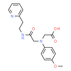 ChemSpider 2D Image | [(4-METHOXYPHENYL)({[2-(PYRIDIN-2-YL)ETHYL]CARBAMOYL}METHYL)AMINO]ACETIC ACID | C18H21N3O4