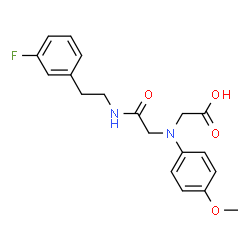 ChemSpider 2D Image | [({[2-(3-FLUOROPHENYL)ETHYL]CARBAMOYL}METHYL)(4-METHOXYPHENYL)AMINO]ACETIC ACID | C19H21FN2O4