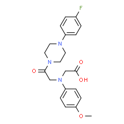 ChemSpider 2D Image | Glycine, N-[2-[4-(4-fluorophenyl)-1-piperazinyl]-2-oxoethyl]-N-(4-methoxyphenyl)- | C21H24FN3O4