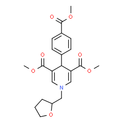 ChemSpider 2D Image | Dimethyl 4-[4-(methoxycarbonyl)phenyl]-1-(tetrahydro-2-furanylmethyl)-1,4-dihydro-3,5-pyridinedicarboxylate | C22H25NO7