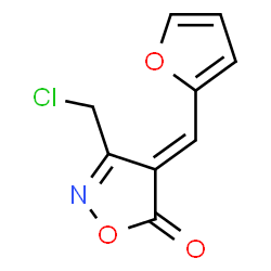 ChemSpider 2D Image | (4E)-3-(Chloromethyl)-4-(2-furylmethylene)-1,2-oxazol-5(4H)-one | C9H6ClNO3