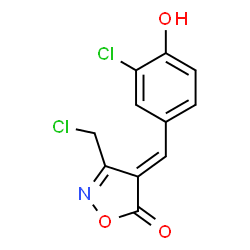 ChemSpider 2D Image | (4E)-4-(3-Chloro-4-hydroxybenzylidene)-3-(chloromethyl)-1,2-oxazol-5(4H)-one | C11H7Cl2NO3