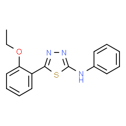 ChemSpider 2D Image | 5-(2-Ethoxyphenyl)-N-phenyl-1,3,4-thiadiazol-2-amine | C16H15N3OS