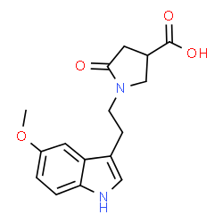 ChemSpider 2D Image | 1-[2-(5-Methoxy-1H-indol-3-yl)ethyl]-5-oxo-3-pyrrolidinecarboxylic acid | C16H18N2O4