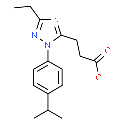 ChemSpider 2D Image | 3-[5-ethyl-2-(4-isopropylphenyl)-1,2,4-triazol-3-yl]propanoic acid | C16H21N3O2