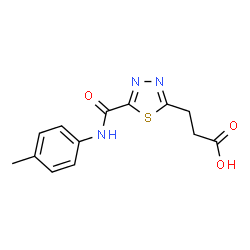 ChemSpider 2D Image | 3-{5-[(4-Methylphenyl)carbamoyl]-1,3,4-thiadiazol-2-yl}propanoic acid | C13H13N3O3S