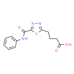 ChemSpider 2D Image | 4-[5-(Phenylcarbamoyl)-1,3,4-thiadiazol-2-yl]butanoic acid | C13H13N3O3S