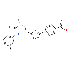 ChemSpider 2D Image | 4-[3-(2-{Methyl[(3-methylphenyl)carbamoyl]amino}ethyl)-1,2,4-oxadiazol-5-yl]benzoic acid | C20H20N4O4