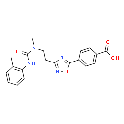 ChemSpider 2D Image | 4-[3-(2-{Methyl[(2-methylphenyl)carbamoyl]amino}ethyl)-1,2,4-oxadiazol-5-yl]benzoic acid | C20H20N4O4