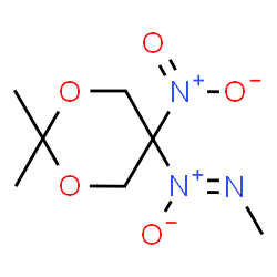 ChemSpider 2D Image | 2,2-Dimethyl-5-[(Z)-methyl-NNO-azoxy]-5-nitro-1,3-dioxane | C7H13N3O5