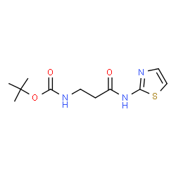 ChemSpider 2D Image | tert-butyl [3-oxo-3-(1,3-thiazol-2-ylamino)propyl]carbamate | C11H17N3O3S