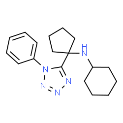 ChemSpider 2D Image | N-[1-(1-Phenyl-1H-tetrazol-5-yl)cyclopentyl]cyclohexanamine | C18H25N5