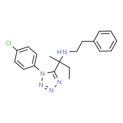 ChemSpider 2D Image | 2-[1-(4-Chlorophenyl)-1H-tetrazol-5-yl]-N-(2-phenylethyl)-2-butanamine | C19H22ClN5
