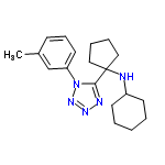 InChI=1/C19H27N5/c1-15-8-7-11-17(14-15)24-18(21-22-23-24)19(12-5-6-13-19)20-16-9-3-2-4-10-16/h7-8,11,14,16,20H,2-6,9-10,12-13H2,1H3