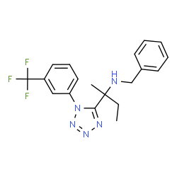 ChemSpider 2D Image | N-Benzyl-2-{1-[3-(trifluoromethyl)phenyl]-1H-tetrazol-5-yl}-2-butanamine | C19H20F3N5