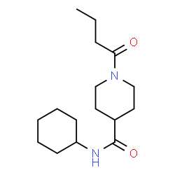 ChemSpider 2D Image | 1-Butyryl-N-cyclohexyl-4-piperidinecarboxamide | C16H28N2O2