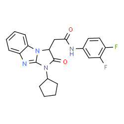 ChemSpider 2D Image | 2-(1-Cyclopentyl-2-oxo-2,3-dihydro-1H-imidazo[1,2-a]benzimidazol-3-yl)-N-(3,4-difluorophenyl)acetamide | C22H20F2N4O2
